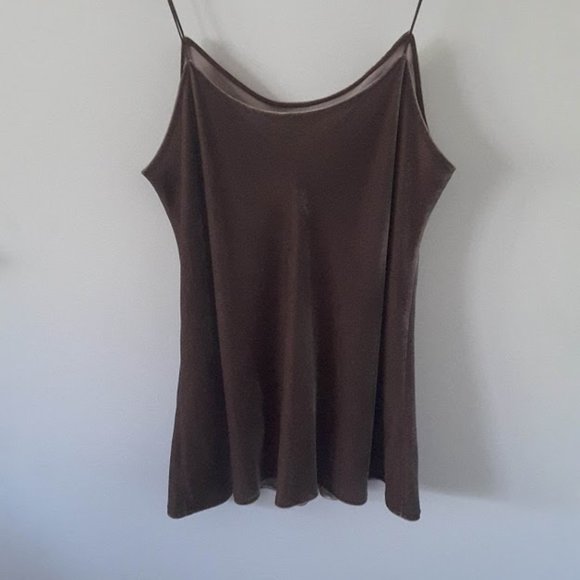 Vince Taupe Velvet Flowy Cami - Picture 4 of 10